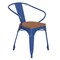 Flash Furniture Blue Metal Stack Chair with Teak Poly Resin Seat CH-31270-BL-PL1T-GG - alternate 6